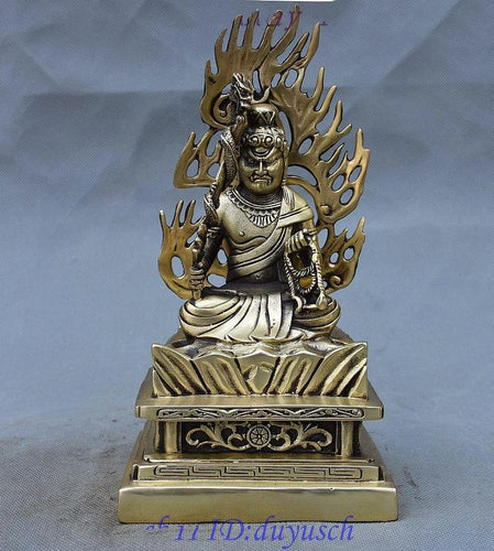 Crafts statue Japan Japanese Buddhism Copper Brass Seat Fudo Myo-o / Acalanatha Buddha Statue