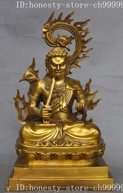 Crafts statue tibet buddhism brass seat lotus Fudo Acala Acalanatha buddha phoenix statue halloween