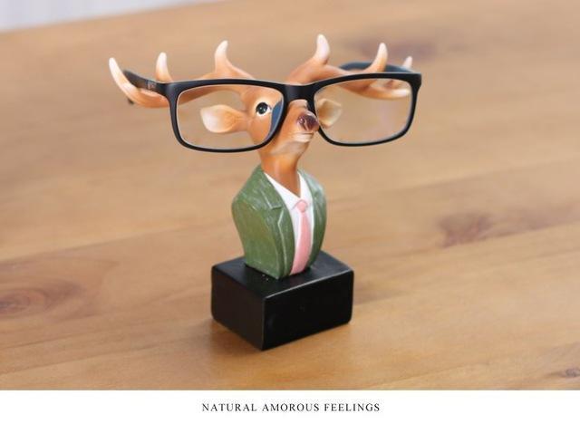 Deer /Rabbit Animal Glasses Stand Resin Crafts Lovely Eyeglasses Sunglasses Stand Holder Rack Animal Home Decor Best Gift