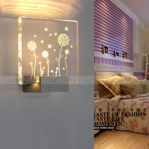 Bedroom etched glass wall lights