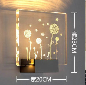 Bedroom etched glass wall lights