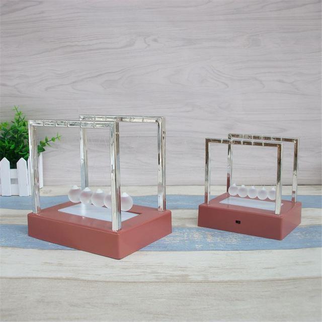 Electric Led Newton'S Cradle Balls Decor Physics Teaching Newton Pendulum Ball Home Office Decoration Figurine Gift Craft