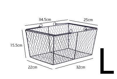 Dunxdeco Vintage Iron Net Handle Basket Flowers Multifunction Storage Basket Iron Wire Craft Home Store Decoration Photo Prop