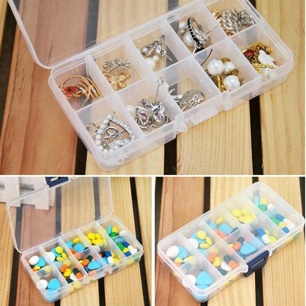 FREE Plastic 10 Slots Compartment Storage Box - 2 pieces