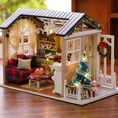 Diy Miniature Wooden Doll House Furniture Kits Toys Handmade Craft Miniature Model Kit DollHouse Toys Gift For Children Z009