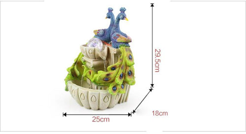 Craft Creative Auspicious Peacock Atomization Water Fountain