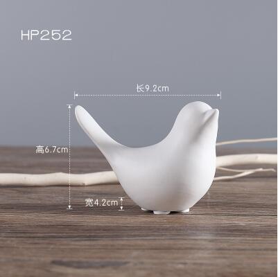 Cute Animal Ceramics Figurines White Black Bird Figure Statues Ornaments Handmade Modern Decorative Crafts Home Decor