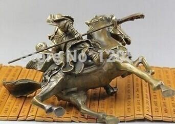 Fine Chinese Bronze Statue Guan Gong & Horse Metal Crafts Chinese Home Decor Statues Classical