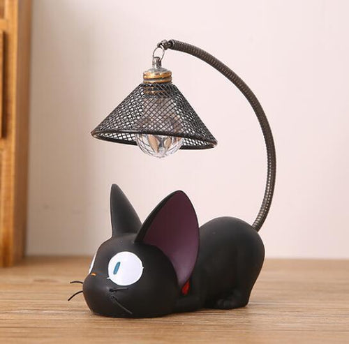Creative Led Table Lamp Decoration Kiki'S Delivery Service Magic Jiji Cat Hayao Miyazaki Cute Cat Home Decoration Resin Crafts