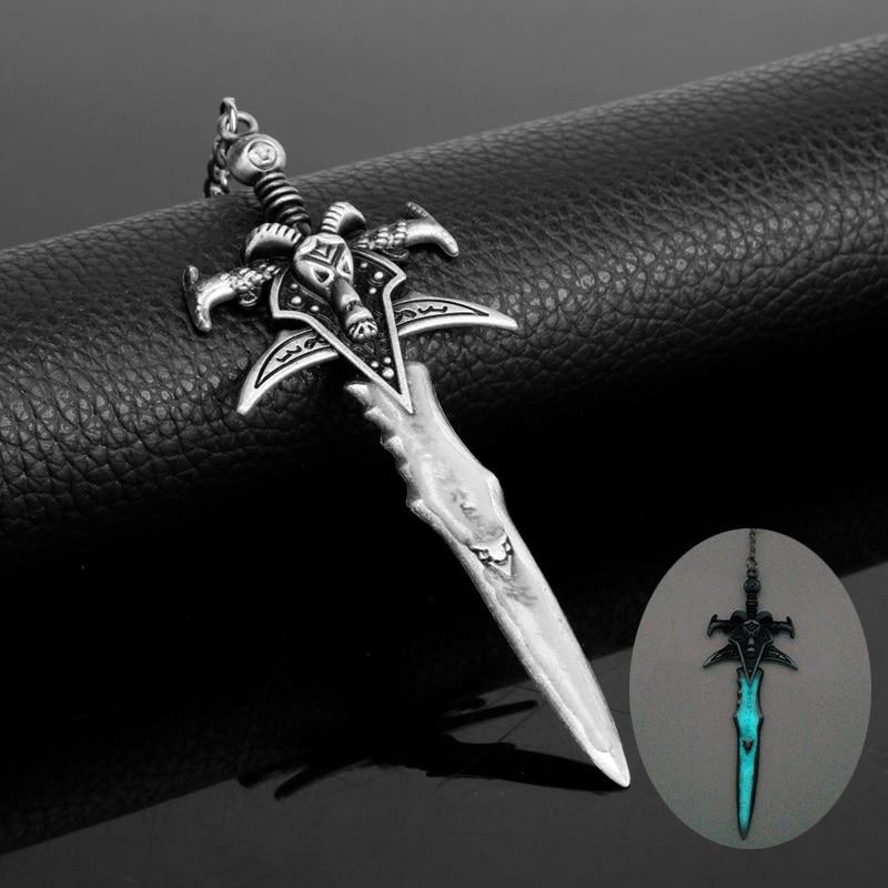 dongsheng Game World of War Craft Keychain WOW The Lich King Frostmourne Sword Weapon Dagger Metal Figures Keychain Key Ring -50