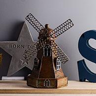 Creativity Christmas Gift Home Decoration Resin Netherlangish Windmills Model Furniture Figurines Miniatures Handwork Craft