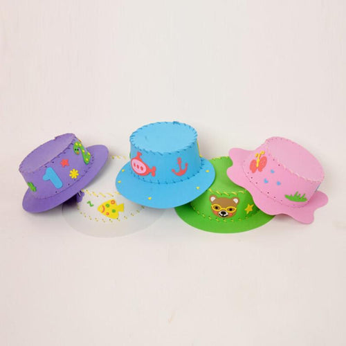DIY Personalized Craft Toy Multicolor Creative Handmade EVA Sun Cap DIY Hat Kids Children Early Educational Craft Puzzle Toy Kit