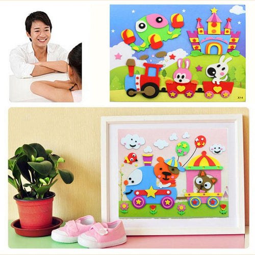 DIY Handmade Mix Color Educational 3D Eva Foam Sticker Puzzle Toys Crafts Gifts For Children Baby Random send