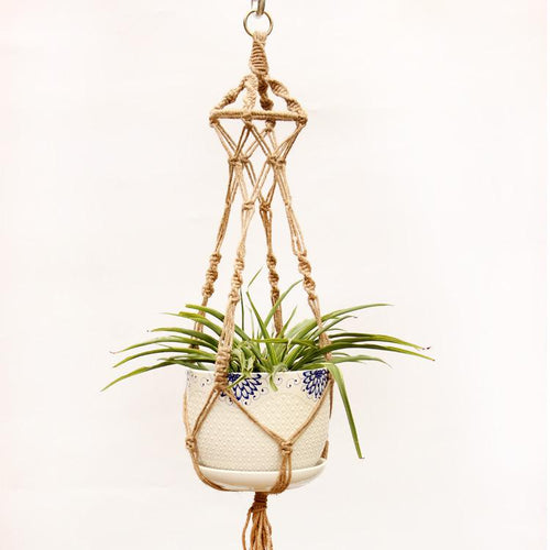 Garden Decoration Vintage Macrame Plant Hanger Flower Pot Garden Holder Legs Hanging Rope Basket Handcrafted Braided Hanger Pot
