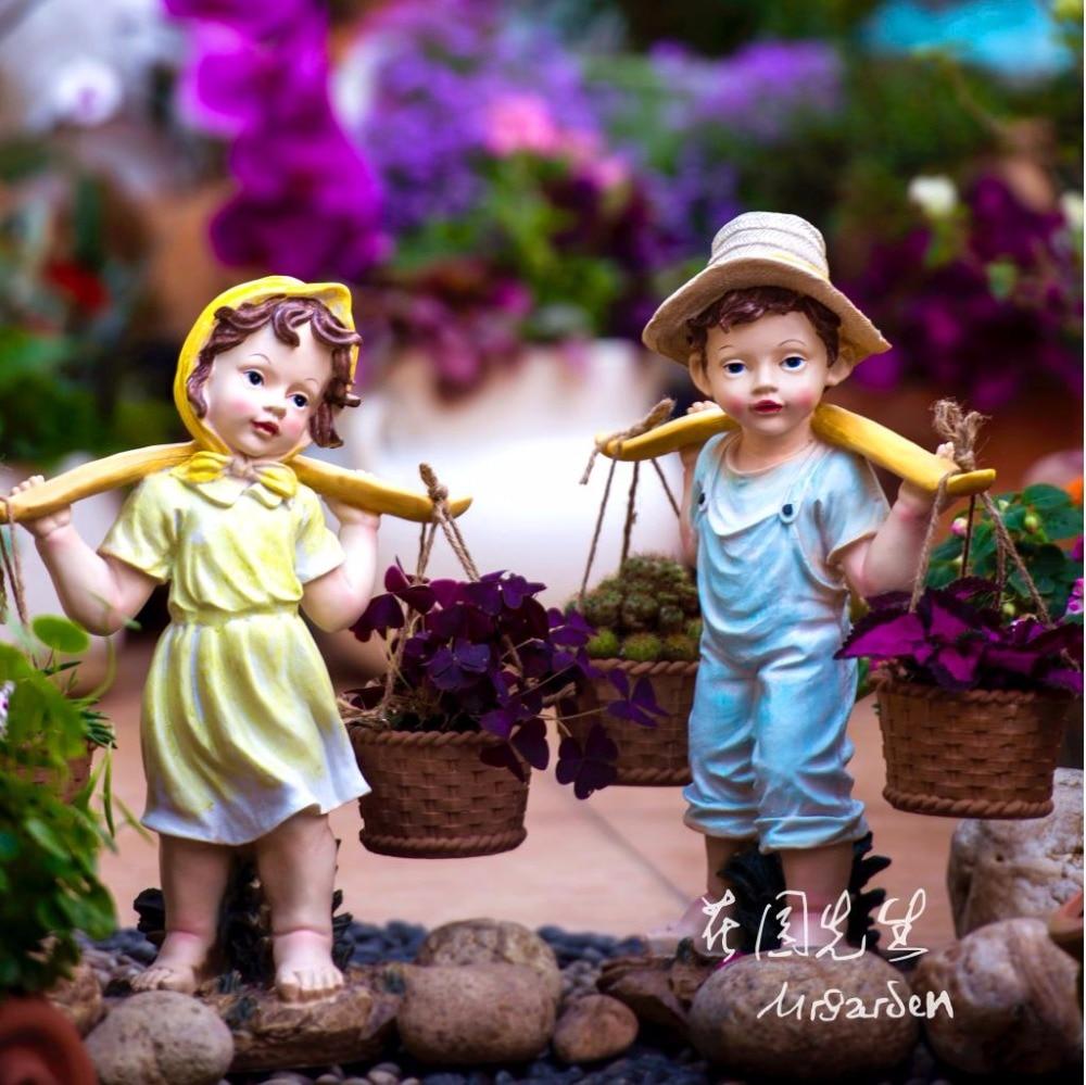 creative resin garden ornament kindergarten statue home decor crafts outdoor decoration objects resin Cartoon doll figurine gift