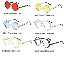 Load image into Gallery viewer, Eyecrafters Brand Unisex Round Men Womens Gothic Steampunk Sunglasses Transparent Hh2671