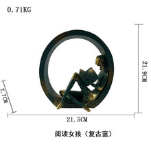 Load image into Gallery viewer, Creative Resin Reading Girl Figurines Ornaments  Europe Lady Miniature Furnishings Desktop Crafts Home Decoration Birthday Gifts