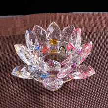 Load image into Gallery viewer, Crystal Lotus Flower Candlestick Miniature Craft