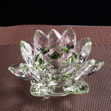Load image into Gallery viewer, Crystal Lotus Flower Candlestick Miniature Craft