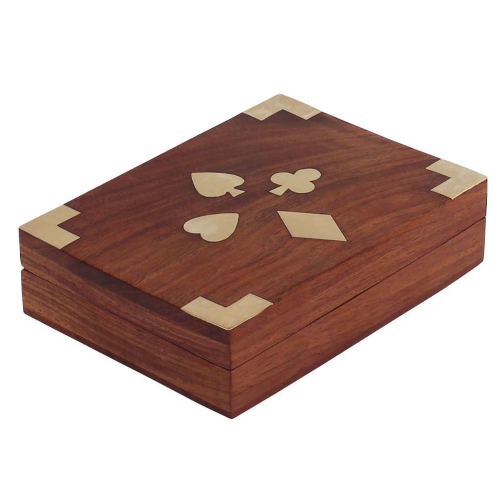 Benzara Handcrafted Wooden Jewelry/Keepsake Box With Brass Inlay , Brown