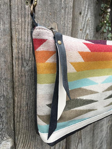 Desert Rainbow - Handcrafted Leather and Wool Bag