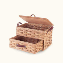 Load image into Gallery viewer, Amish Made Vintage Sewing &amp; Craft Basket Organizer with Drawer