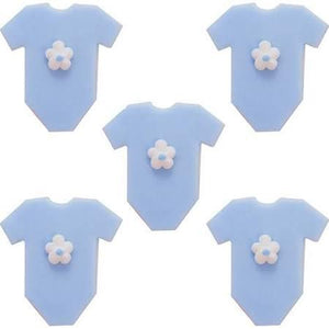 Anniversary House - 5 Babygrow Sugarcraft Toppers Blue