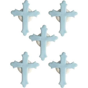 Anniversary House - 5 Cross Sugarcraft Toppers Blue