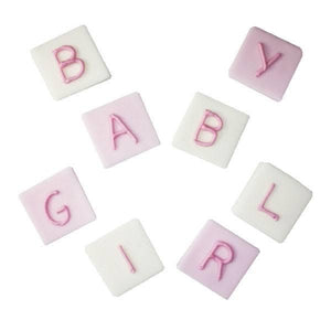 Anniversary House - Baby Girl Blocks Sugarcraft Toppers
