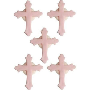 Anniversary House - 5 Cross Sugarcraft Toppers Pink