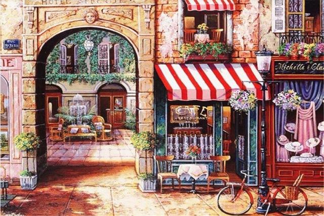Diamond Painting,5D,DIY,Embroidery,The Streetscape,,Diamond Moasic,Crafts&Sewing,Needlework,Cross Stitch,Wall Painting,Arts